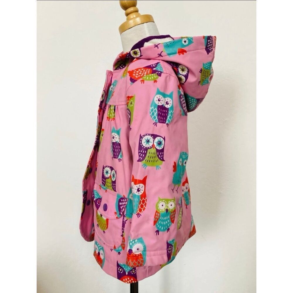Hatley Toddler Girls 2 Owl Print Hooded Raincoat AS IS - Picture 4 of 13